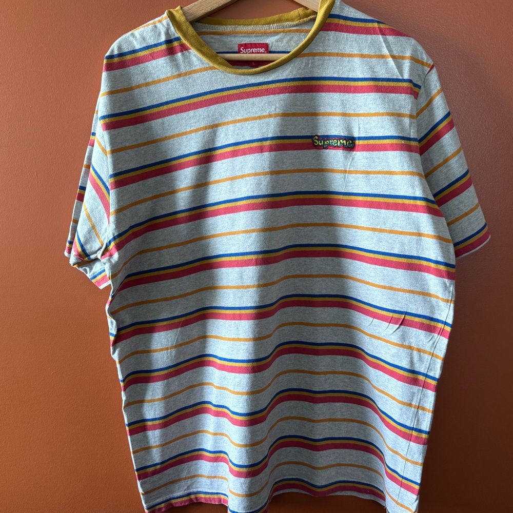 Supreme striped Shirt sz Large
